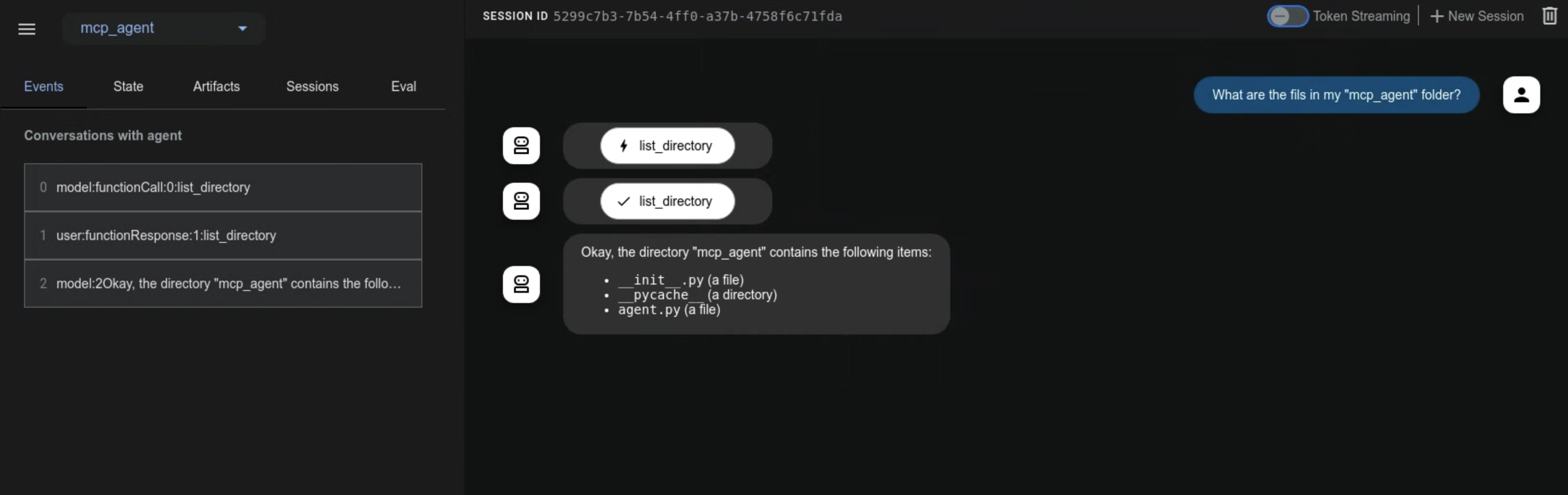 ADK WebでのMCP - FileSystemの例