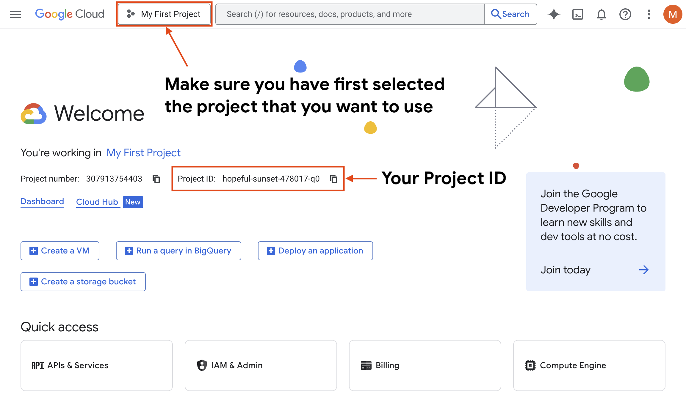 Google 클라우드 프로젝트 ID